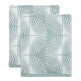 Nicole Miller - Bath Towels, Soft & Absorbent Cotton, Dorm Room Essentials, Set of 2 (Kendall Collection, Oasis)