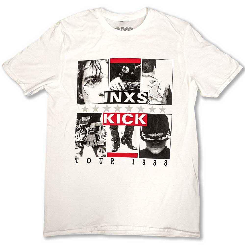 Rock Off Officially Licensed Products Unisex White Inxs T Shirt Kick Tour 1988 Official Mens M
