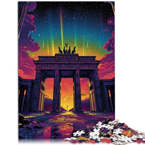 Puzzle de 1000 piezas para adultos, puerta de Brandenburgo, Alemania, sofisticado, difícil, decoración del hogar, para adolescentes a partir de 14 años, 26 x 38 cm