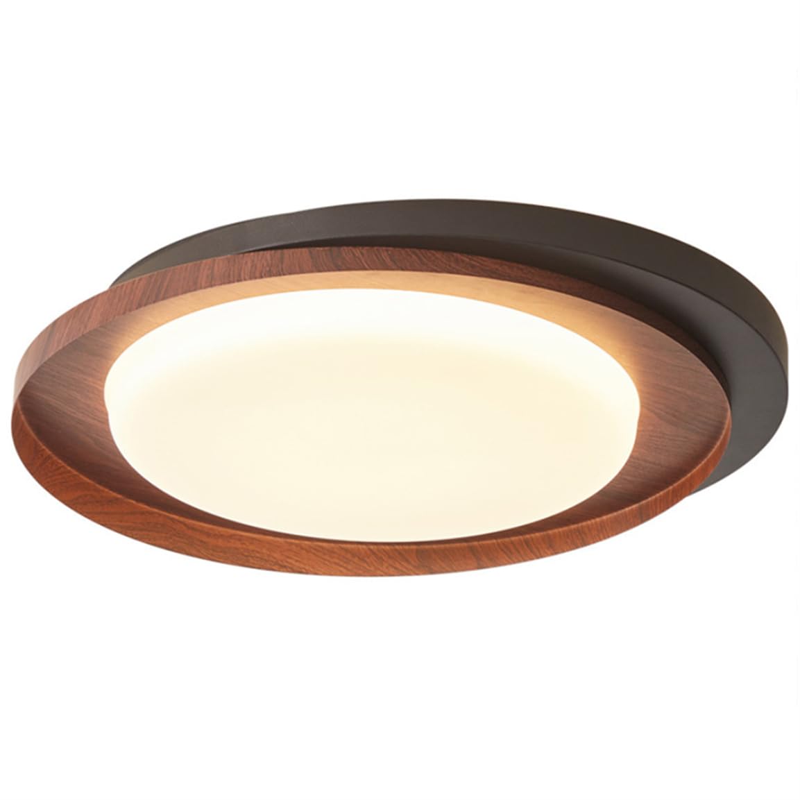 Lámpara De Techo Redonda Wabi-Sabi Con Pantalla De Madera