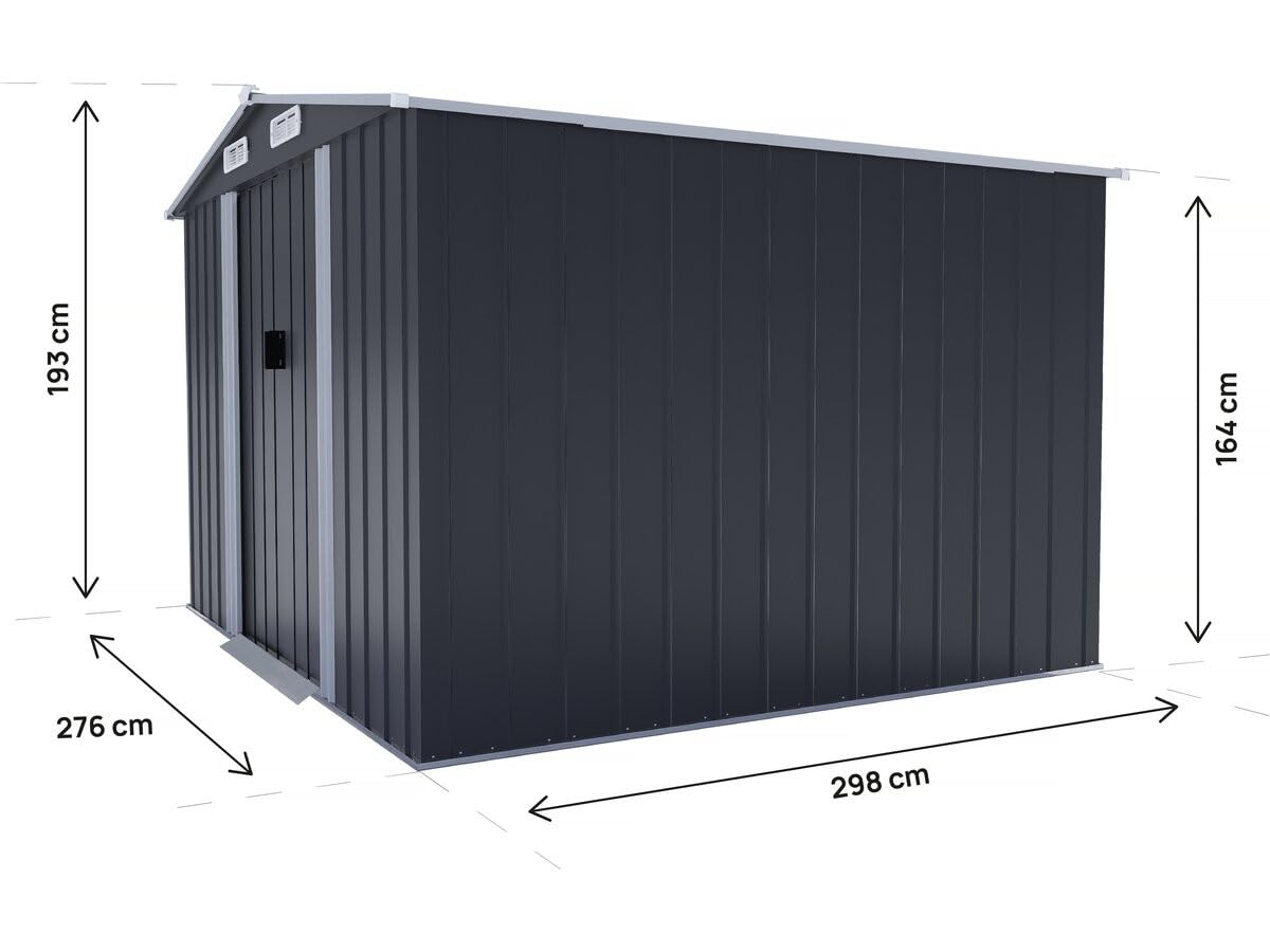 Habitat et Jardin Casetta da Giardino in Metallo Boston con Porta Scorrevole - 8 m² - Grigio