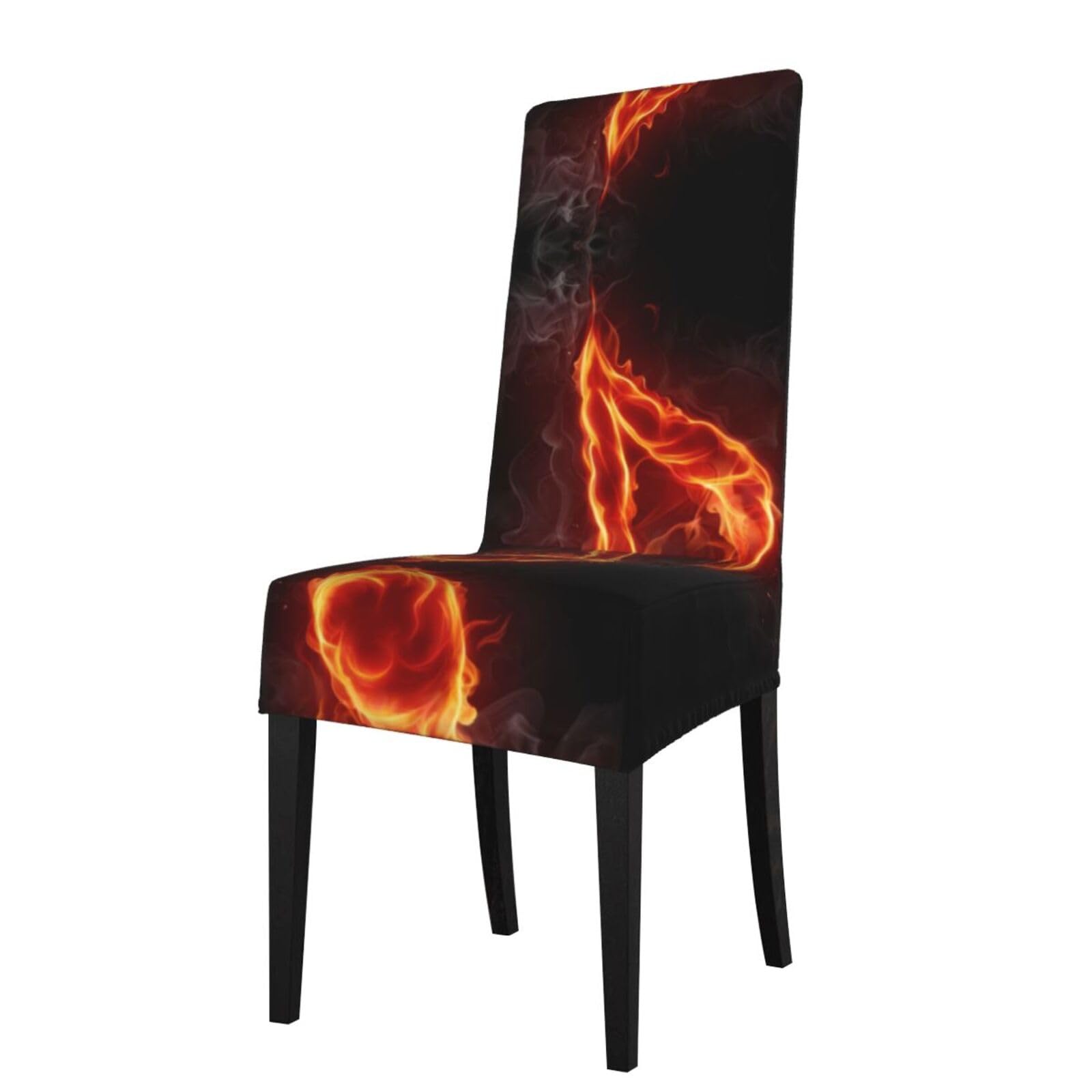 Hlsbssl Black Music Note Printed Dining Chair Covers, Fully Enclosed, Removable And Washable, Suitable For Family Banquets And Celebrations