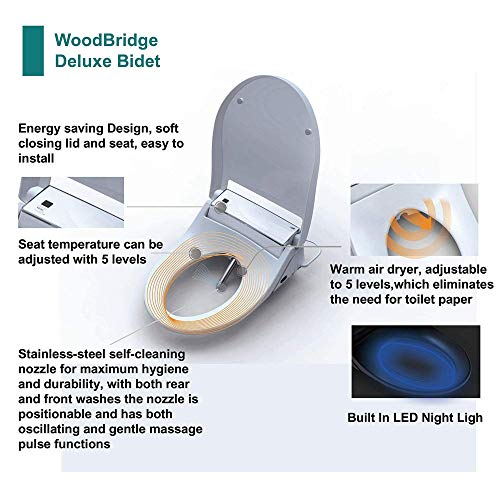 WOODBRIDGE BID-01 Smart Toilet Seat, White - Image 8
