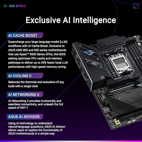 Image of ASUS ROG Strix B850-F GAMING WIFI7 NEO, AMD ATX motherboard, 16+2+2 power stages, DDR5 slots, four M.2 slots, PCIe? 5.0, three USB 2.0 headers, USB 20Gbps Type-C?, WiFi 7, Realtek 5G and Aura Sync RGB