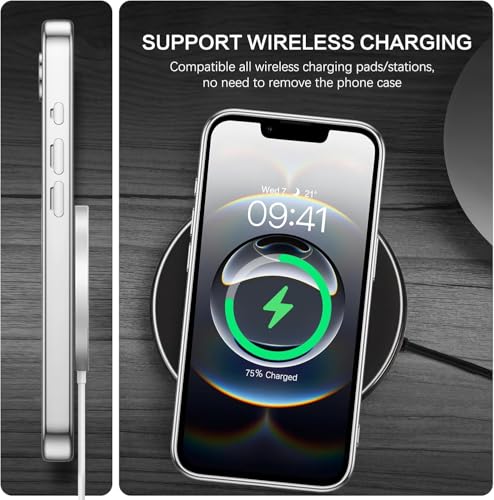 Image of VONZEE Electroplating Transparent Clear Logo Back Cover TPU Compatible with iPhone 17e / iPhone 16e Case, Compatible with Magsafe, Full Body & Camera Protection for Each Lens for Men & Women (Grey)
