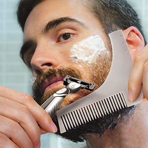 Beard Styling Template –Facial Hair Grooming Shaping Tool Comb for Perfect Mastach Trmming Lines & Symmetry
