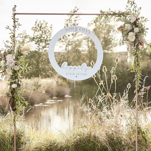 Ginger Ray Personalised Wedding Photo Booth Party Selfie Frame Decoration, White - Image 2