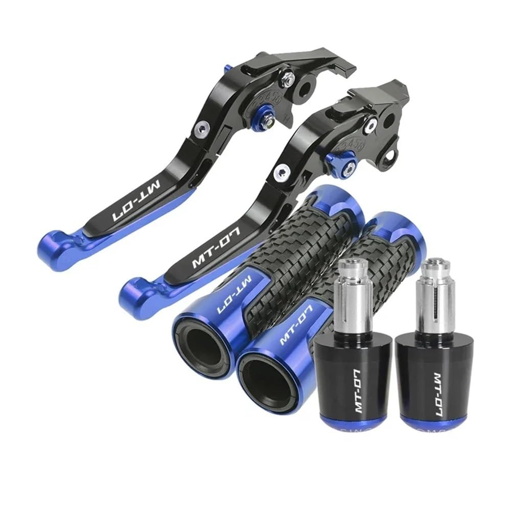 Xvasdgaer Blue Adn Black Motorcycle Brake Clutch Levers Handlebar Grip For Ya&Maha Mt-07 Fz-07 2014-2019(Blue Adn Black)
