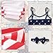HINTINA 12-18 Month Girl 4th of July Swimsuit Infant Baby Girl American Flag Two Piece Patriotic Bathing Suit Independence Day Bikini Set with Cover Up Skirt Summer Swimwear Beach Wear