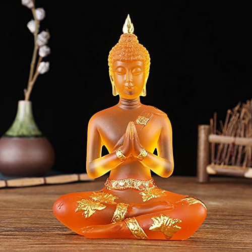 Estatua de Buda de Resina Cristal 7" Decoración Interior miniatura 3