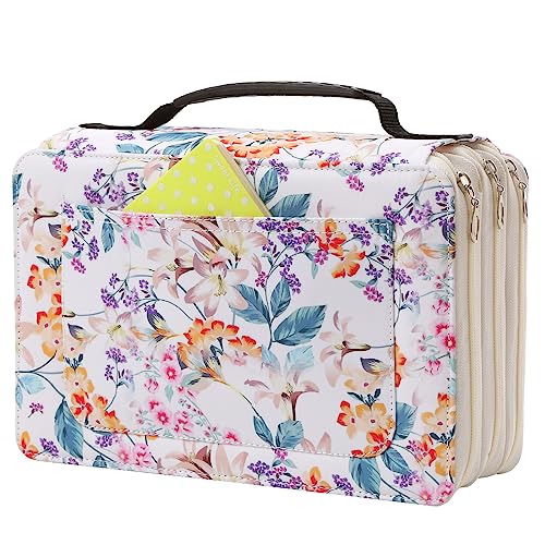 Image of 102 Slots Marker Pen Organizer Case w /Handle | Portable Multilayer Holder for Watercolor Pencils & Gel Pen Markers for Artists, Sketching, Drawing