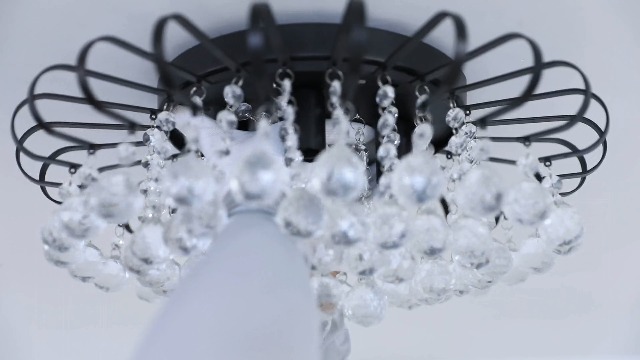 CVKASH Crystal Floral Chandelier 4-Light Antique Modern Black