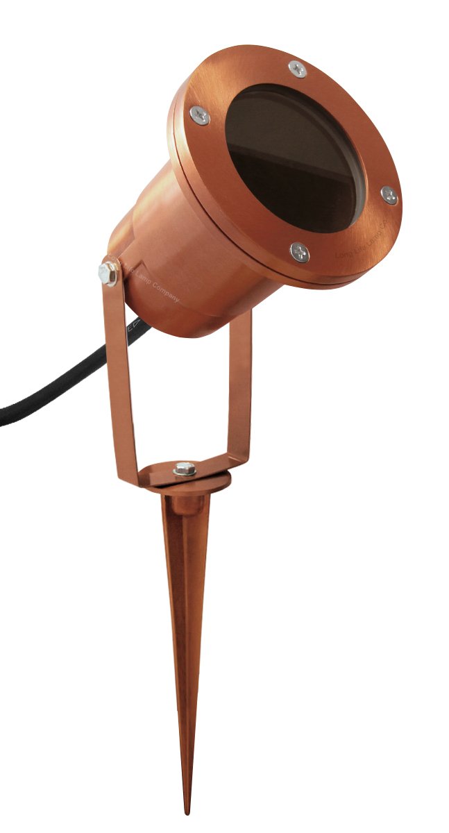 Long Life Lamp Company Copper Outdoor Ground Spike Light Stainless Steel Finish Adjustable Head Zlc085s