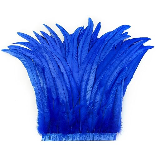 Holmgren Royal Blue Rooster Feather Trim - 10-12inch 2 Yards