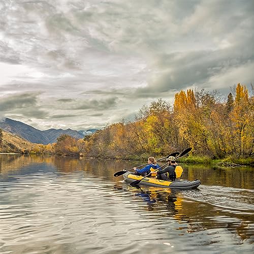 Image of Advanced Elements - Island Voyage 2 Inflatable Kayak - Recreational Convertible Kayak - for 1 or 2 Person - 11 ft - Yellow