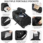 85L 29“ Foldable Rolling Backpack with Wheels, Soft-Side Travel Duffle Bag with Separate Shoe Compartment, Full Quilted Bottom, Black - Image 5