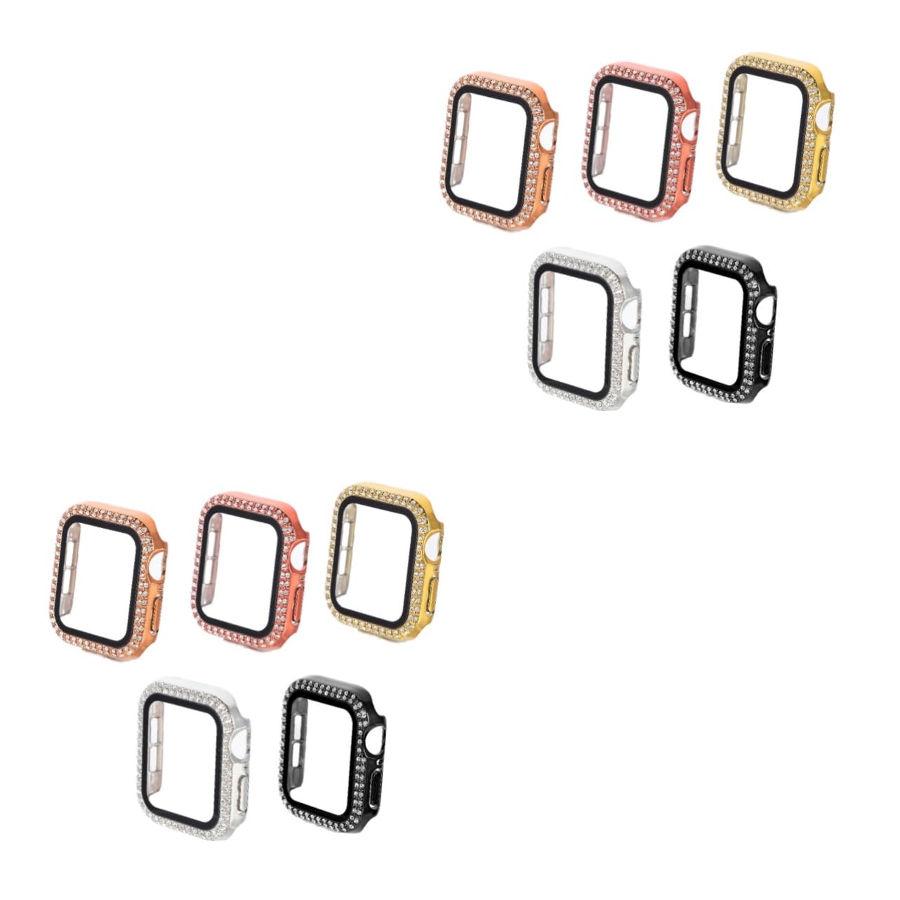 Mikikit 10stücke Teiliges Glitzer-gehäuse Für Smartwatch Mit Gehärtetem Schutzfilm Kompatibel Mit Rosé Roségold Robuster Schutz Installieren Voll Zugänglich Für Funktionen