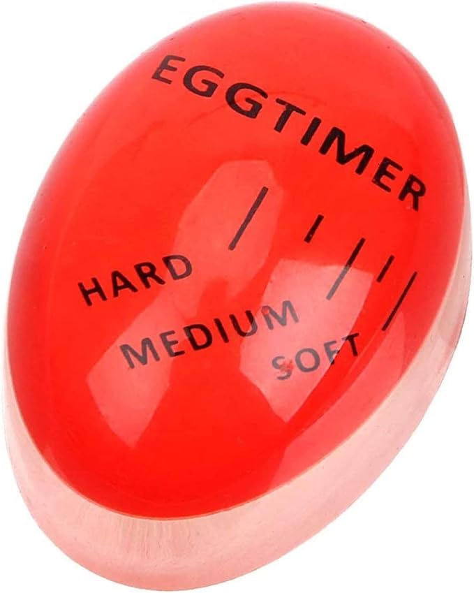 CHEFZOCO Temporizador De Huevos Cocidos, Indicador de Cocción de Huevos, Medidor de Cocción Huevos, Egg Timer, Temporizador para Cocción Huevos, indicador Huevo Hervido Suave, Medio y Duro, Rojo