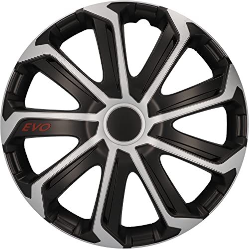 Copricerchi neri 16 pollici - Set da 4 copricerchi da 14-17 pollici - Copri cerchi pollici auto Neptun per quasi tutti i cerchioni in acciaio - Nero o argento