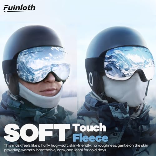 Fuinloth 2 Pack Winter Neck Gaiter, Fleece Warmer Scarf Cold Weather Face Mask Cover for Men/Women 6