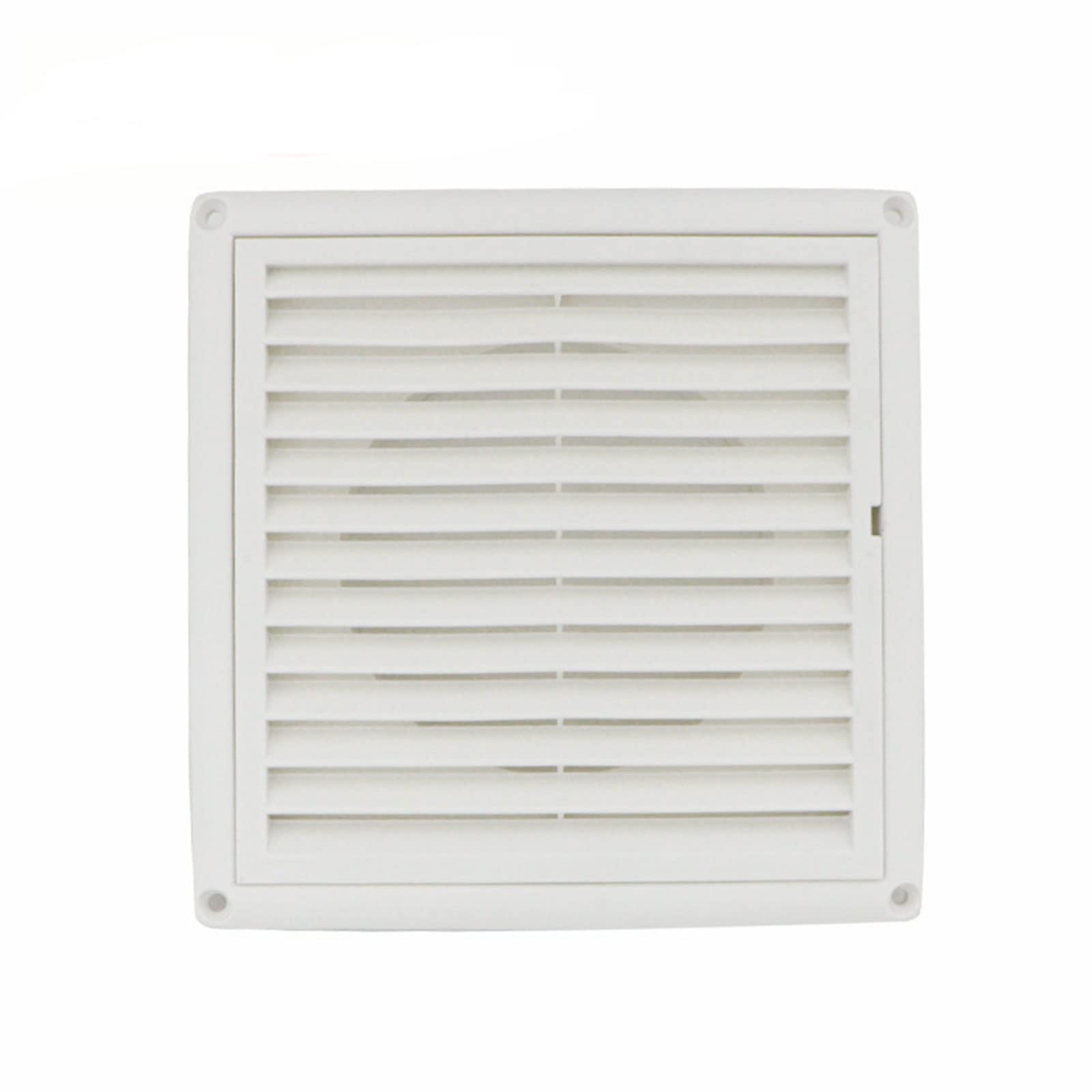 THE WHITE SHOP White Louvred Wall Vent Grille 155mm External Dimension with Flyscreen and Round 100mm - 4 inch Rear Spigot/White
