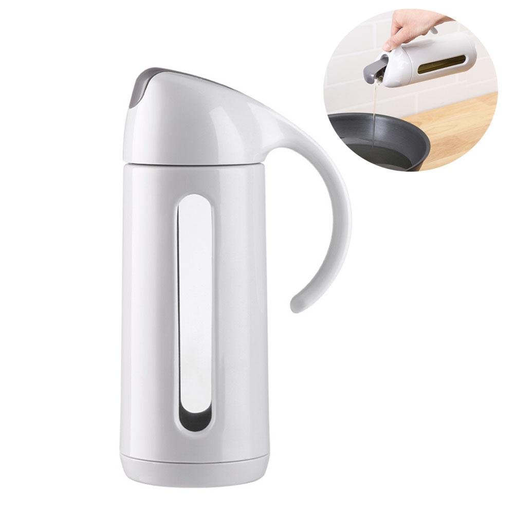 AOLVOPremium Olive Oil Dispenser with Automatic Lid 320ml Durable PP Glass Non-Drip Oil & Vinegar Bottle Pot Cruet and Dispenser Container for Soy Sauce,Coconut Oil,Vegetable Oil,Cooking Wine