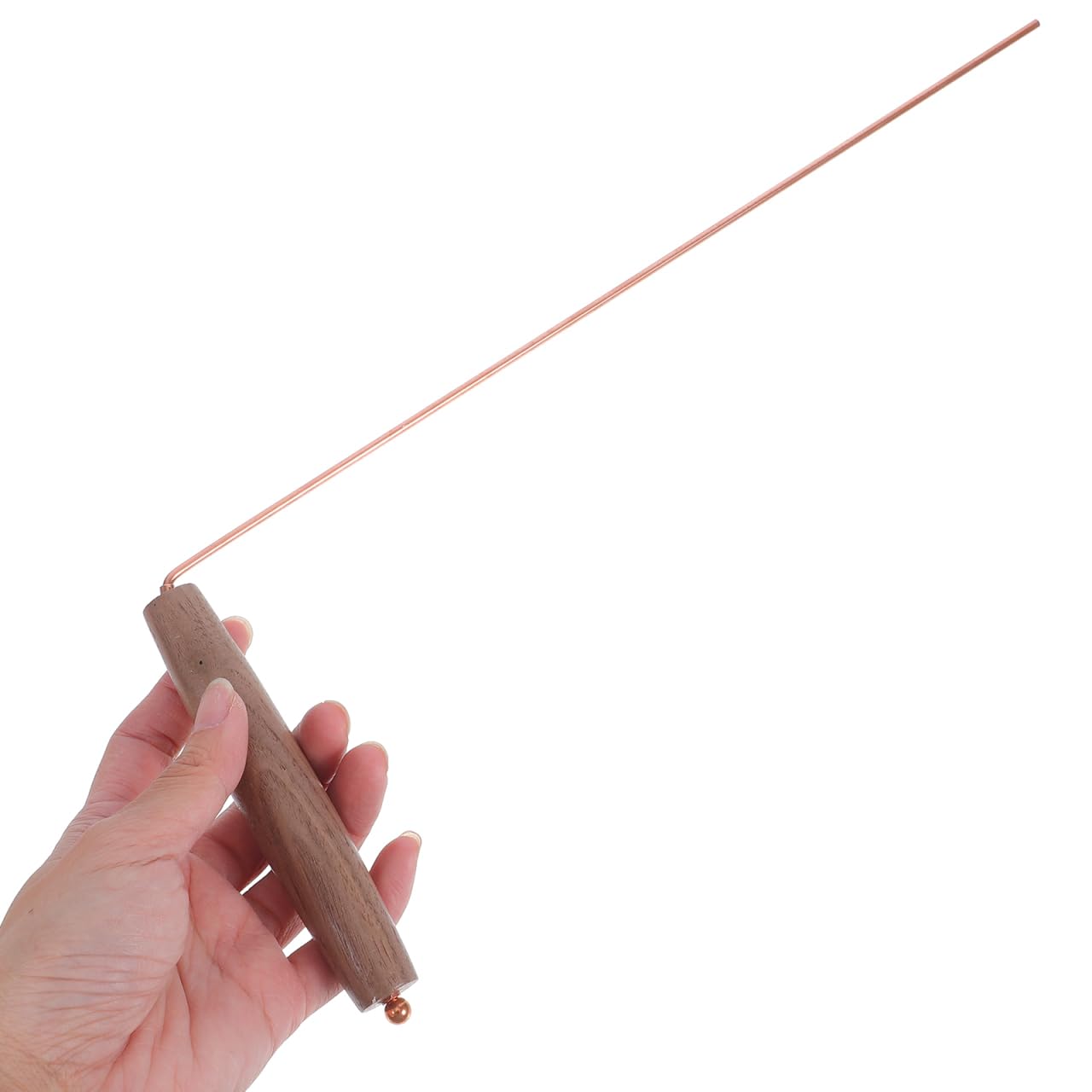HEMOTON Kupfer Dowsing Rute mit Holzgriff Hochleitfähige Wünschelrute für Wasser und Metallsuche Leichtes Langlebiges Radiästhesie Werkzeug für Archäologie und Geländeerkundung