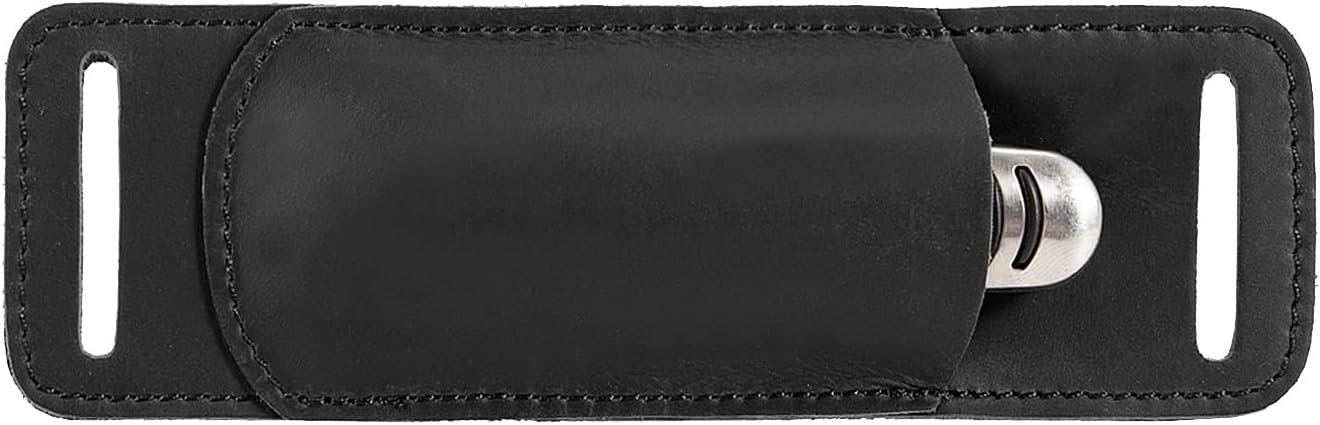 Leather Knife Sheath,EDC Belt Folding Knife Sheath for Men,Belt Knife with Sheath Horizontal Left Hand Knife Sheath,5 inch Folding Knife Gift for Men Women