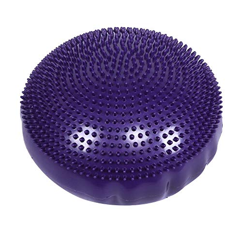 Qiilu Yoga Cushion, Purple Soft Yoga Balance Board Disc Gym Stability Air Cushion Massage Pad without Inflator Pump