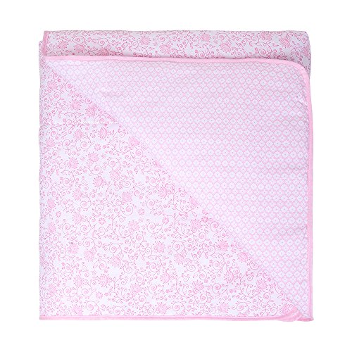 Edredom para Berço Compose Dupla Face, Papi Textil, Rosa, 1.30mx85cm