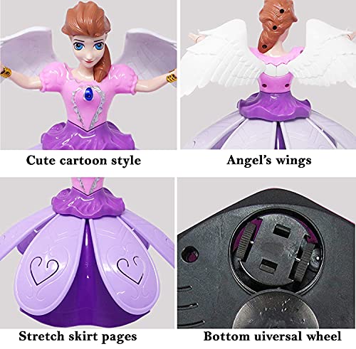 Image of Angel Girl Musical Dancing Rotating Toy Attractive Multicolor Flashing Lights Kids