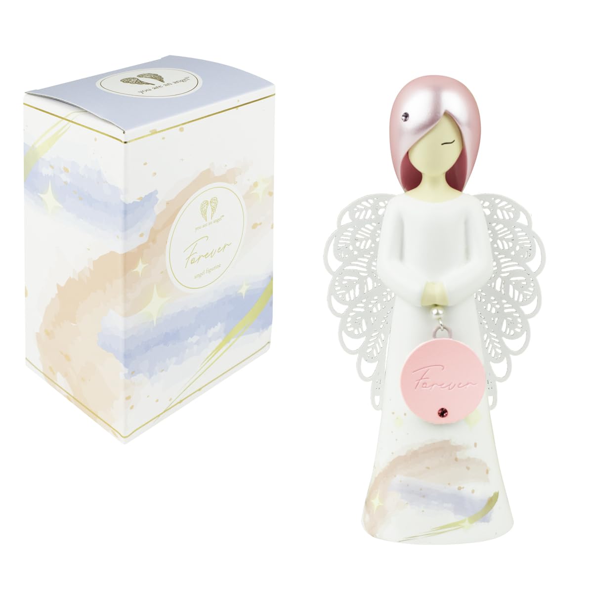 You are an angel Angel Figurine Happiness Floral 155 mm Figured, Multi-Colour