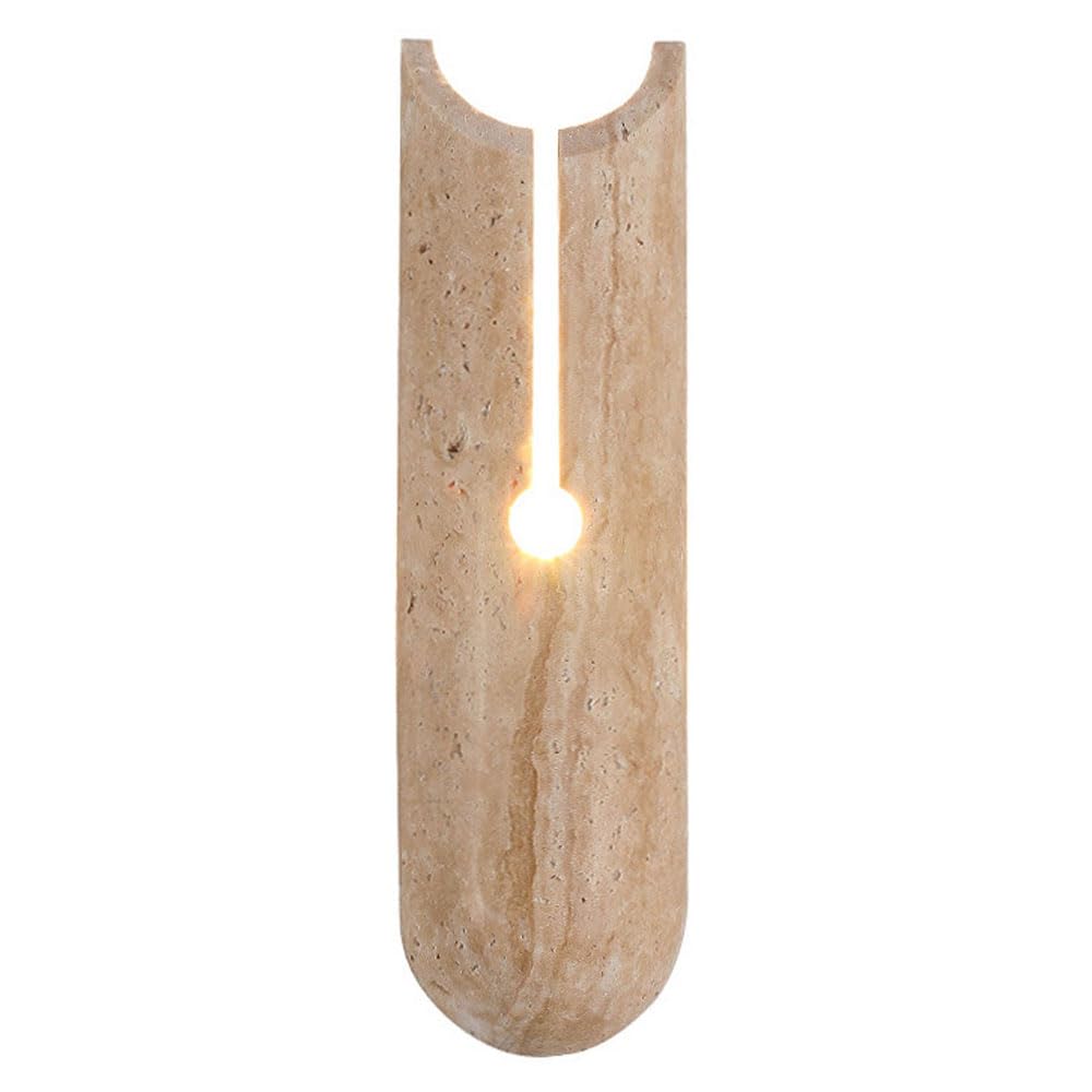 JISHUBO Creative Personality Yellow Travertine Wall Light, G9 Light Source Hardwired Wall Sconce, Industrial Style Indoor Wall Lamp, Restaurant Balcony Bedroom Decoration Light Fixtures