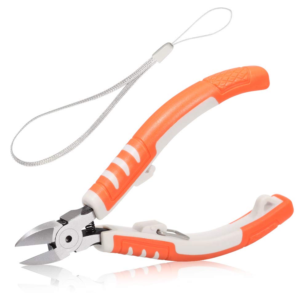 SPEEDWOX Precyzyjne ukośne szczypce tnące, 12 cm, przecinaki do drutu, ultra ostre szczypce elektroniczne, model wlewowy obcinacz do drutu, szczypce boczne z zamkiem bezpieczeństwa i kaburą ochronną,