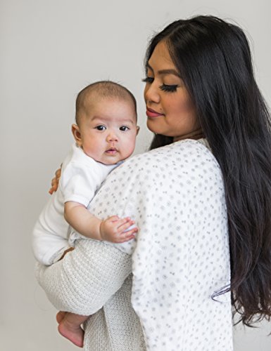 Image of Amazing Baby - Swaddle Studio 3pk - Loved, Floral Milestone & Sensory Muslin Swaddle Blankets, Butterflies and Bitty Flowers - Black & White for Baby's Visual Development