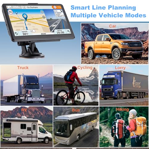 Image of GPS Navigator for Car, 2026 Map 7 inch Touch Screen Car GPS 256-16GB, Voice Turn Direction Guidance, Support Speed and Red Light Warning, North America Lifetime map Free Update(Grey)