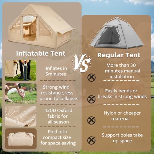 Carpa Inflable para Camping con Claraboya y Bomba 6 Personas miniatura 2