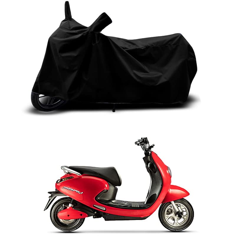 Image of 100% Scratchproof /UV-Rays /Heat Protection /Birds Dropping /Water Resistant /Dust Proof /Waterproof /Full Bike Scooty Two Wheeler Body Cover Compatible for Evolet Pony All Varients[Black]