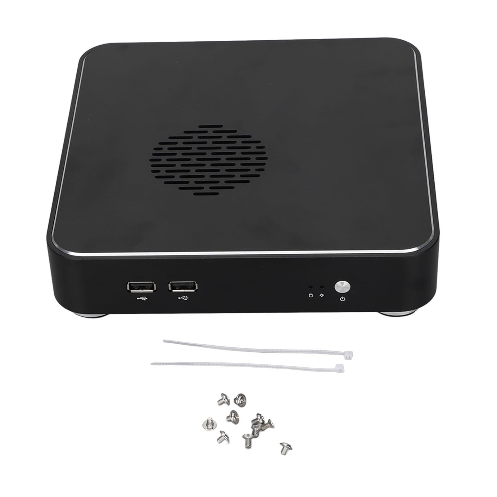 Boîtier pour Ordinateur de Bureau en Alliage d'aluminium Mini ITX HTPC, châssis Compact à Dissipation Thermique, Configuration Murale Horizontale, vidéo à Domicile, hôtel, Bureau,
