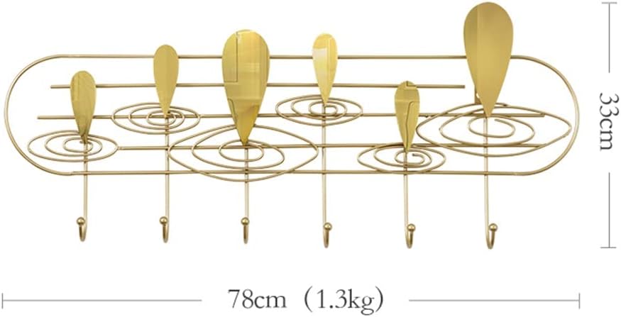 JSEIAJB Creative Wrought Iron Hook Entrance Hallway Coat Hook Raindrop Hanger Decoration Coat Hook Key Hook(78cm)
