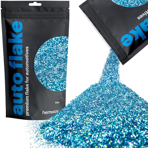 Image of Hemway Auto Flake Glitter FINE 1 /64 inch 0.015 inch 0.4mm 375 microns Paint Additive Metal Flake 100g for use with Car Bike Van Truck Wagon Automotive Spray and Spray Painting (Ocean Blue Holographic)