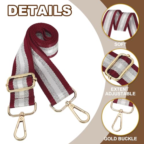Image of PATIKIL Purse Strap, Wide Shoulder Strap Adjustable Crossbody Bag Straps Universal Replacement Shoulder Bag Belt for Women's Handbags Canvas Guitar Bag Backpack, Deep Red
