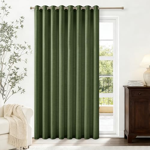 Image of Olive Green Extra Wide 100 Inch Curtains 84 Inch Length 1 Panel