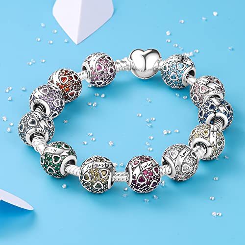 Image of MULA Birthstone Charms 925 Sterling Silver for Bracelets and Necklaces