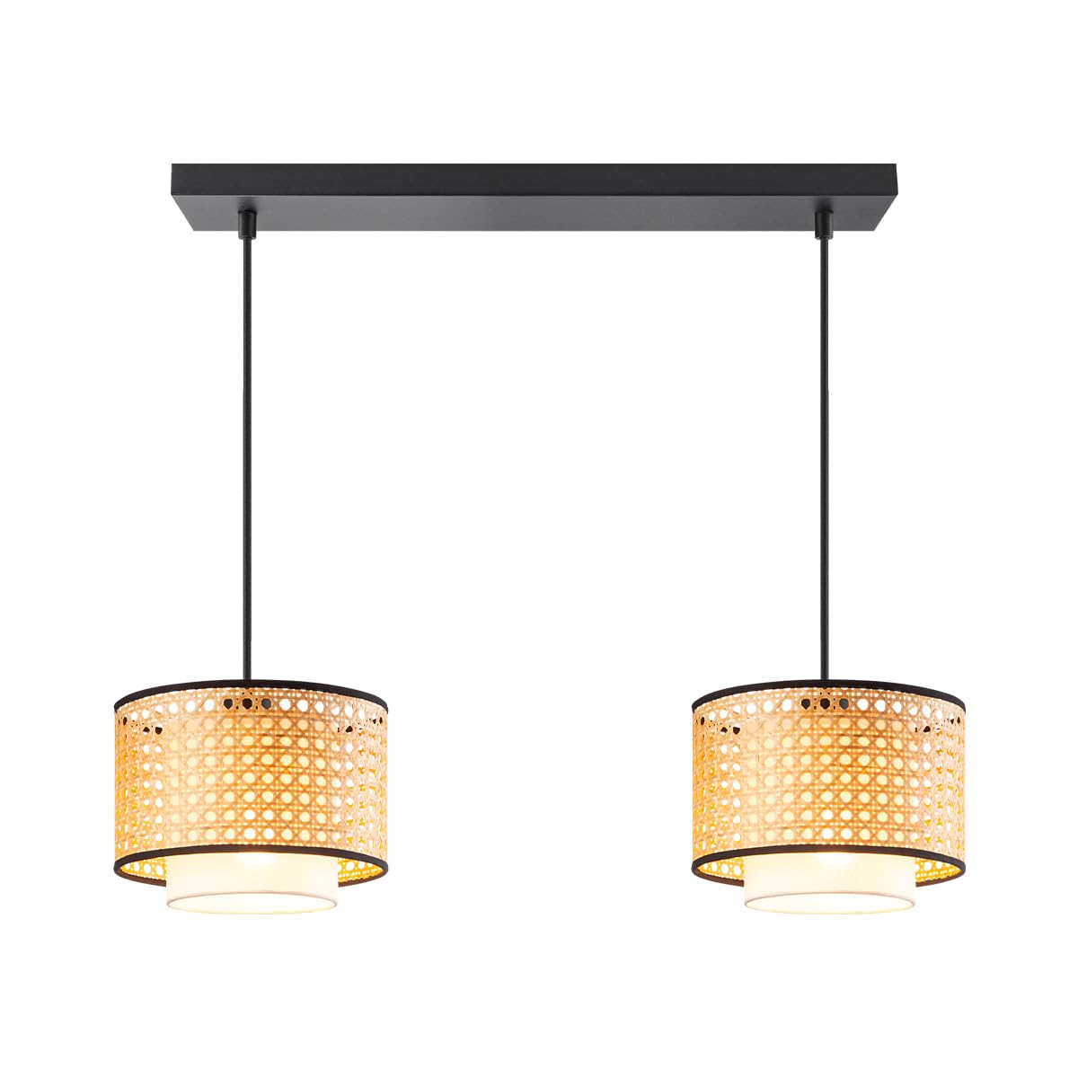 AKWAY Bamboo Pendant Lights - Set of 3 -8