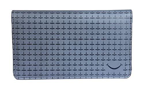 Image of Sukeshcraft Multiple Cheque Book Holder | Original PU Holds Upto 8 Cheque Books, Greyblue