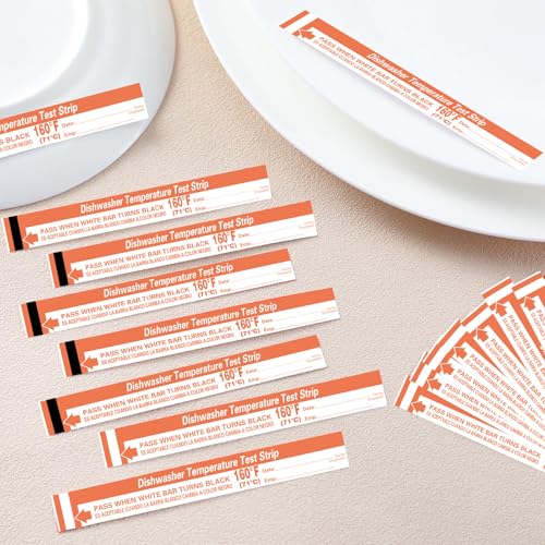 Image of Relaxweex 50 Pcs Dishwasher Temperature Strips Dishwasher 160 F Temp Stickers 160 Degree Dish Washer Heat Test Labels for Temperature Test