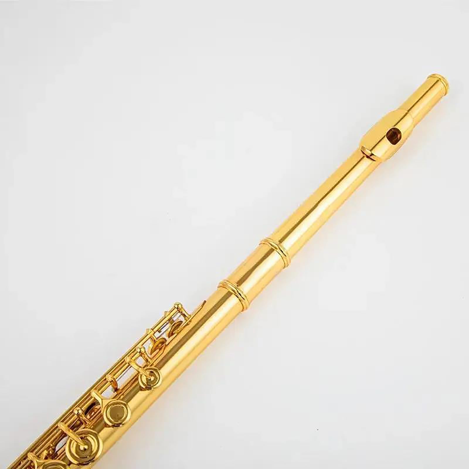 flet prosty Flet profesjonalny biały mosiężny klucz otwarty C 17 otworów flet 18-karatowy pozłacany Instrument z etui Instrument dęty drewniany