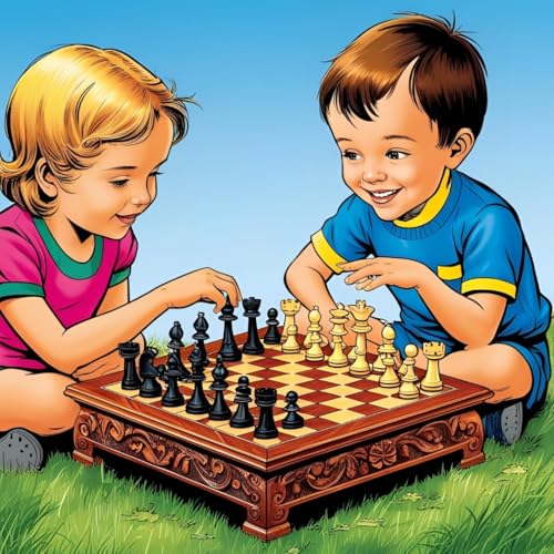 Image of Premium 15-Inch Wooden Folding Chess Set - Handcrafted Board with Storage, Walnut Finish, Includes 32 Chess Pieces - Ideal for Adults & Kids