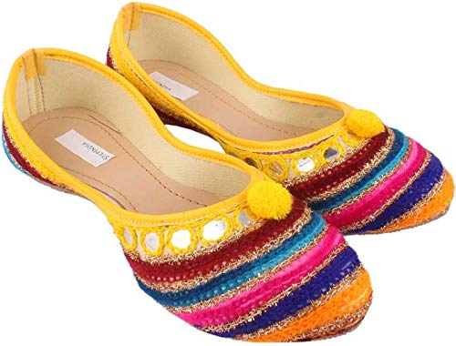 Mojari Faishon Ethnic Jutti for Women's & Girls-4UK (Yellow)-picture-22